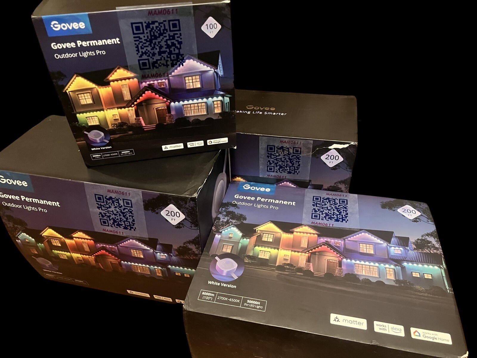 Govee Permanent Outdoor Lights Pro 200ft, White, NEW eBay