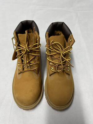 Timberland 6-Inch Premium Wheat Leather Boots Kid s Size 13