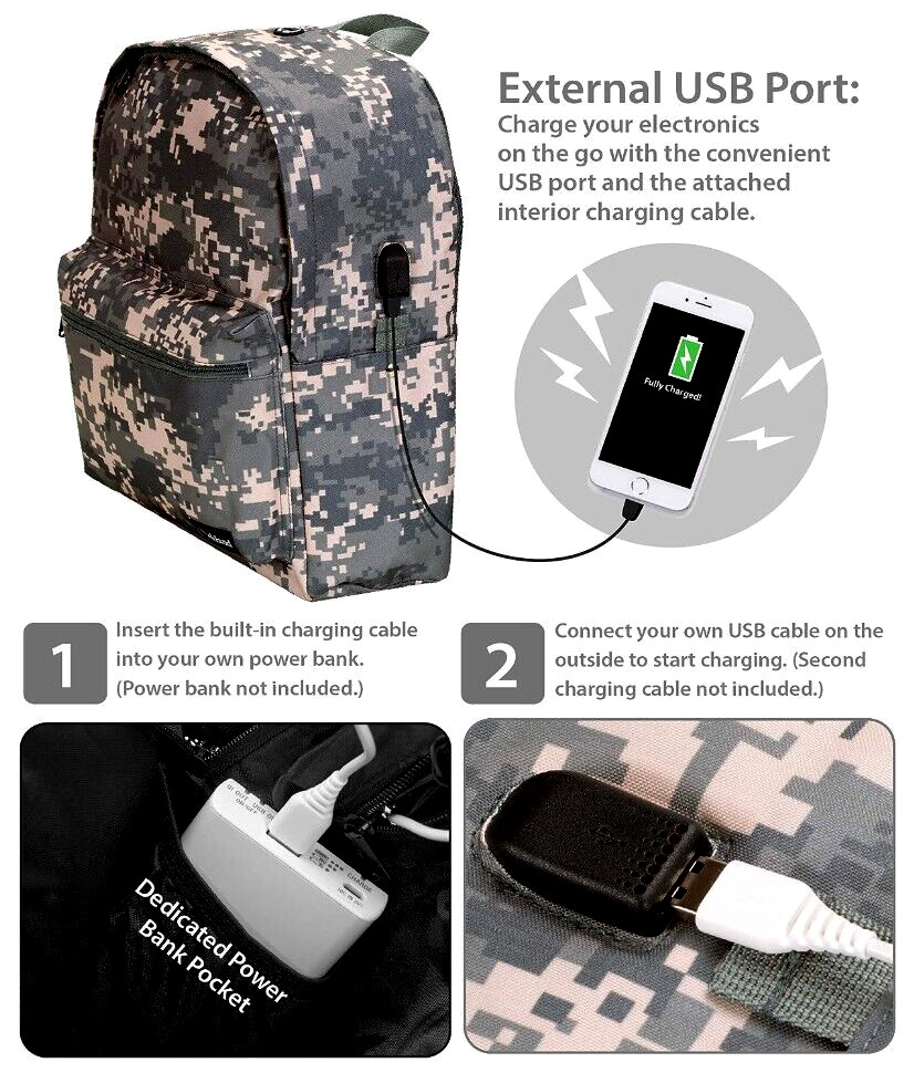 With External Usb Port With Built-in Charging Cable