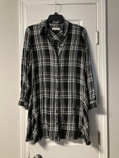 Women’s Loft Lou & Grey Black & White Plaid Long Sleeve Dress Size S
