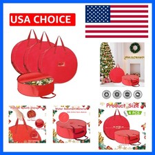 4 Pack Wreath Storage Container 36 Inch Christmas Wreath Storage Bag, 420D Ox...