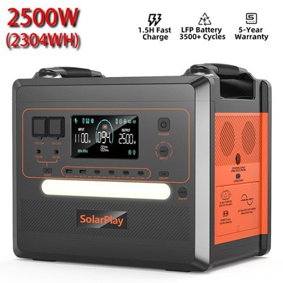 2026 SolarPlay Q2402M 2500W&2304Wh Tragbare Powerstation Solargenerator Camping