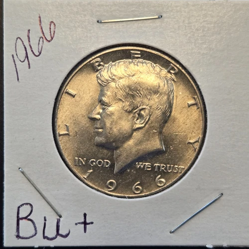 1966 40% silver Kennedy half dollar.BU+