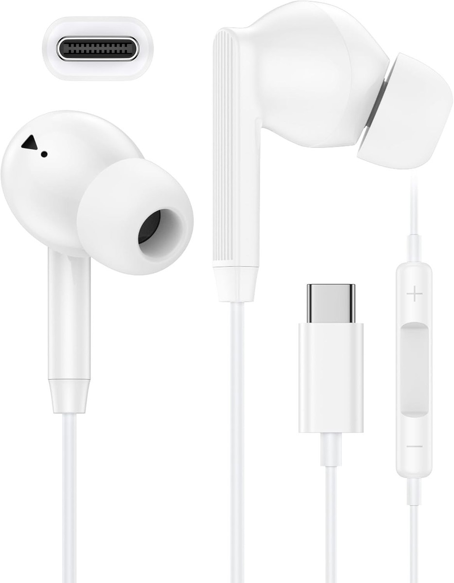 iPhone 17 16 USB C Wired Headphones with Microphone, Noise