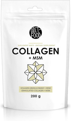 Diet-Food Collagen + MSM Pulver 200 G - Kollagen-Hydrolysat- Ohne Zusätze - Star