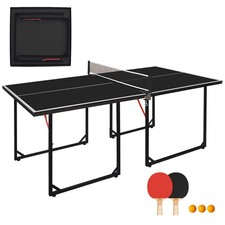 6ft Foldable Ping Pong Table Set w/Net Table Tennis Paddles Balls Indoor Outdoor