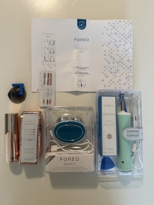 Foreo Bear, Foreo Espada, BHA+PHA blemish Solution, X2 Supercharge Serum 2.0