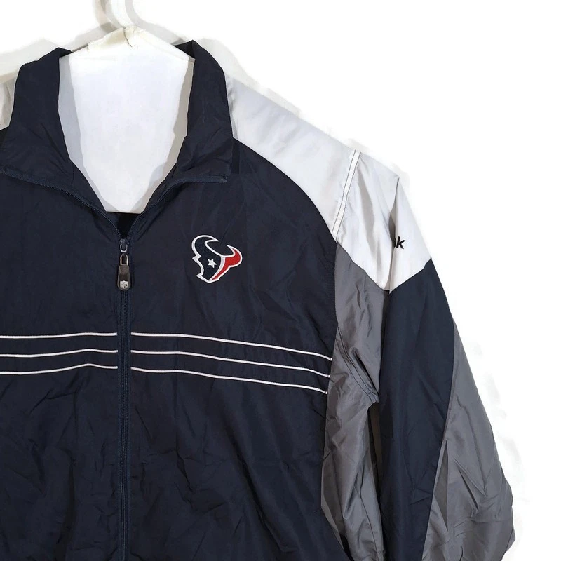 NFL Team Apparel Reebok Mens XL Houston Texans Rain Wind Breaker Jacket Zip Up - product detail image 3