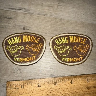 Vermont   Hang Moose   Patches For Hat Jacket Shirt Etc. 2 Patches!