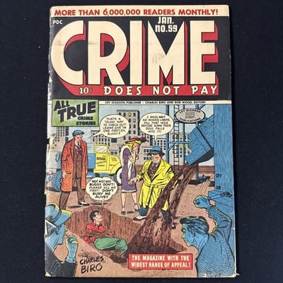 Crime Does Not Pay #59  GD- 1.8  1948 Lev Gleason Biro Tuska GOLDEN AGE