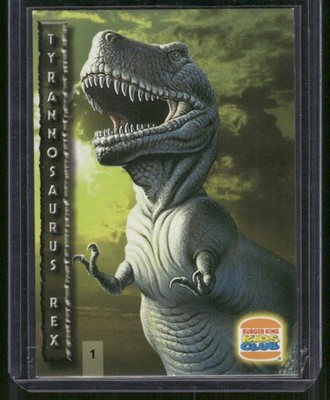 1997 Burger King Kids Club I.Q.'s Dino Data #1 Tyrannosaurus Rex Card
