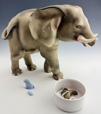 (Damage) HEREND Extra Large Elephant & Mini B...