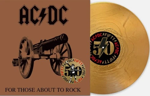 AC/DC For Those About To Rock LP Album vinyl record Remastered limited gold