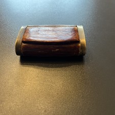 tabacchiera antica  In Legno Con Fianchi Rinforzati In ottone - L7x4x 2