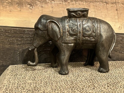 Antique Cast Iron "Elephant With Swinging Trunk" Mechanical Bank