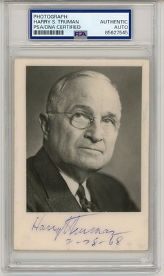#ad Harry S. Truman Signed Autographed Photograph Signature PSA DNA Encased $595.00