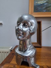 Very Rare 1920s Parisian Chrome Bust Supurbe Art Deco Sculpture