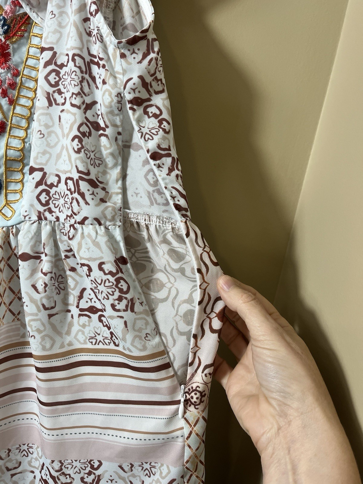 Boho Patchwork Embroidered Peasant Blouse Top Fes… - image 9