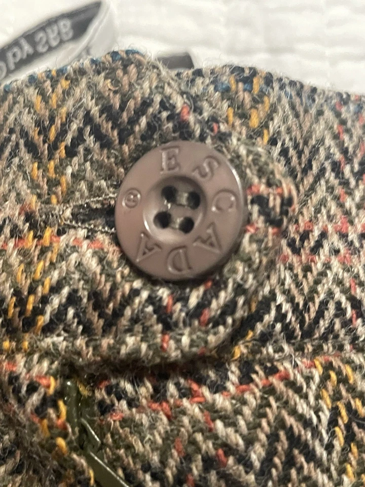 DE COLECCIÓN ESCADA por SRB Mujer •US 4/6•Pequeña Falda a Cuadros Lana Viscosa Marrón Retro Foto 3 de 4