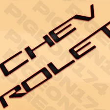 Tailgate Letter For 19-25 Chevrolet Silverado Insert Rear Emblem Gloss Black Red