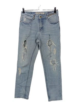 ZARA TRAFALUC Jeans boyfriend Dames Jeans T EU 34 bleu style mode des rues - Photo 1/4