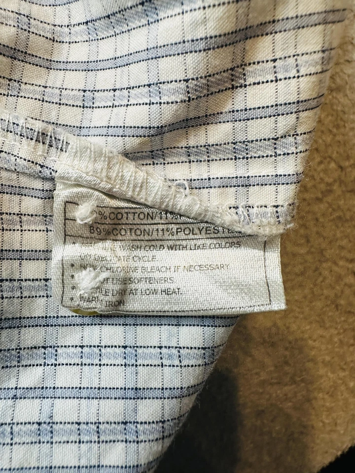 Camisa Ariat Pro Series Para Hombre Mediana Blanca Azul A Cuadros Abotonada Occidental Informal Foto 4 de 4