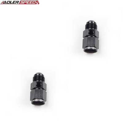 2PCS AN10 Male To Female 1/8'' NPT Gauge Port Aluminum Fuel Fitting Adapter Black