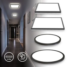 LED Ceiling Light Ultra Slim Panel Flush Lamp Backlight Hallway Office Black