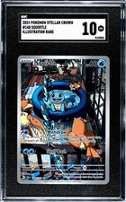 Pokemon SV07 2024 Corona Estelar Squirtle 148/142 Ilustración Raro SGC 10 Gemas MT
