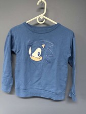 Sonic the Hedgehog Blue Long Sleeve Sweatshirt Kids Size M 16x19