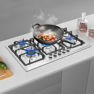 Gas Cooktop 5 Burners Built-in Gas Stove Top NG/LPG Kitchen Cooker Hob New