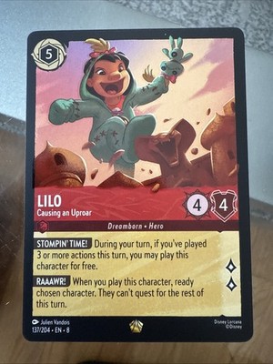 Lorcana Lilo Causing an Uproar Regular Legendary Card 137/204 Reign of Jafar