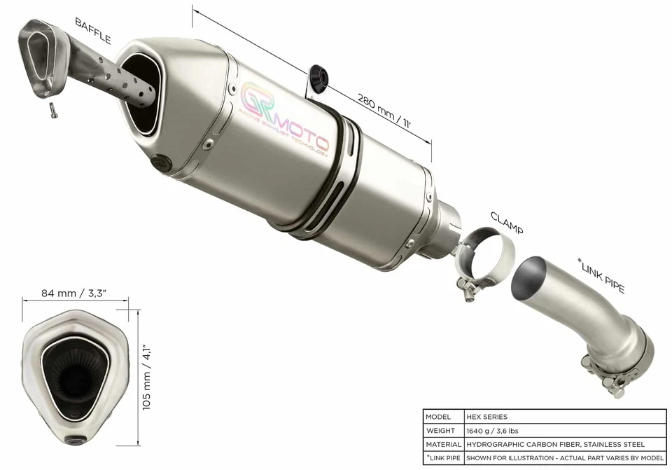 Silencieux GRmoto Titane à sortie unique pour Suzuki GSXS 1000 GT 2022-2025 - Photo 3/3