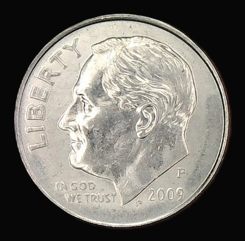 2009 P Roosevelt Uncirculated Dime. Lower Mintage. Die Crack. Book Filler