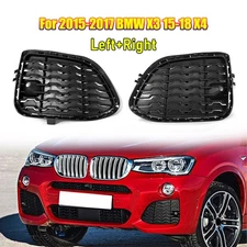 2Pcs Front Left+Right Bumper Grille Cover Kit For 2011-17 BMW X3 15-18 BMW X4