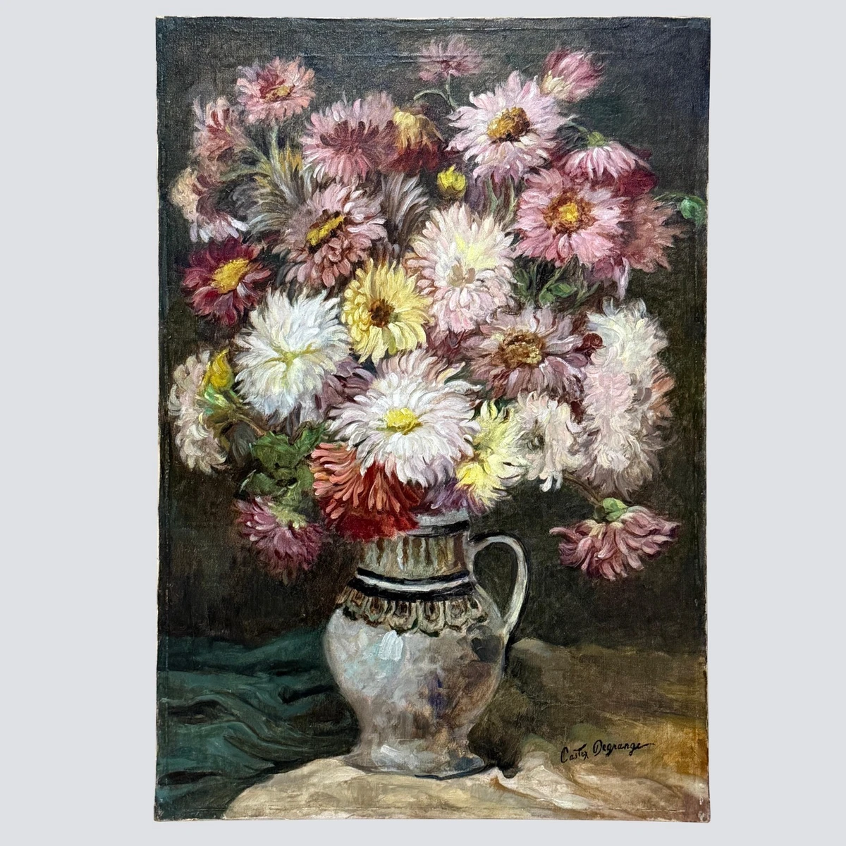Peinture à L'huile De La Fin Du XIXe Siècle - Nature Morte De Fleurs Jules Ragot