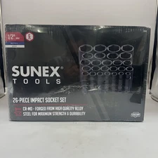 Sunex 2646 1/2” Dr. 26 Pc. Metric Deep Impact Socket Set