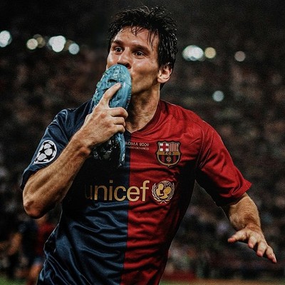 Barcelona 2009 Final Roma Home Blue Red Long Sleeve UCL Jersey