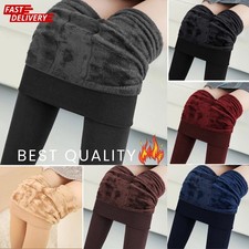 Thermal Leggings Thick Winter Ladies Fleece Lined Warm High Waist Tummy Control