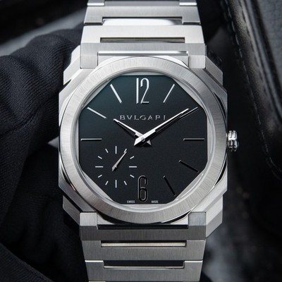 BVLGARI Octo Finissimo Extra-Thin Black Dial Steel Bracelet  40mm Bulgari Watch