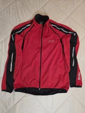 Gore Bike Wear Men’s Red/Black Windstopper Soft-Shell Convertible Jacket Size L