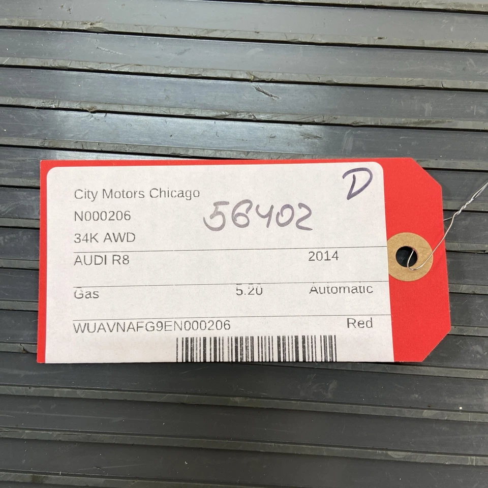 2010-2015 Audi R8 Spyder 5.2L V10 Coolant Water Hose Pipe Line 34k Miles OEM — 第 2/4 张图片