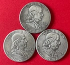1963-D Franklin Half Dollar As shown Lot of 3