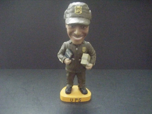 Rare Black UPS Delivery Driver Nodder Bobble Head