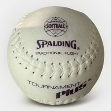 Vtg SPALDING Tournament Plus Softball Traditional Flight USA made Leather Ball