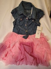 GUESS Little Girls' Denim-To-Chiffon Dress SIZE 3 NWT