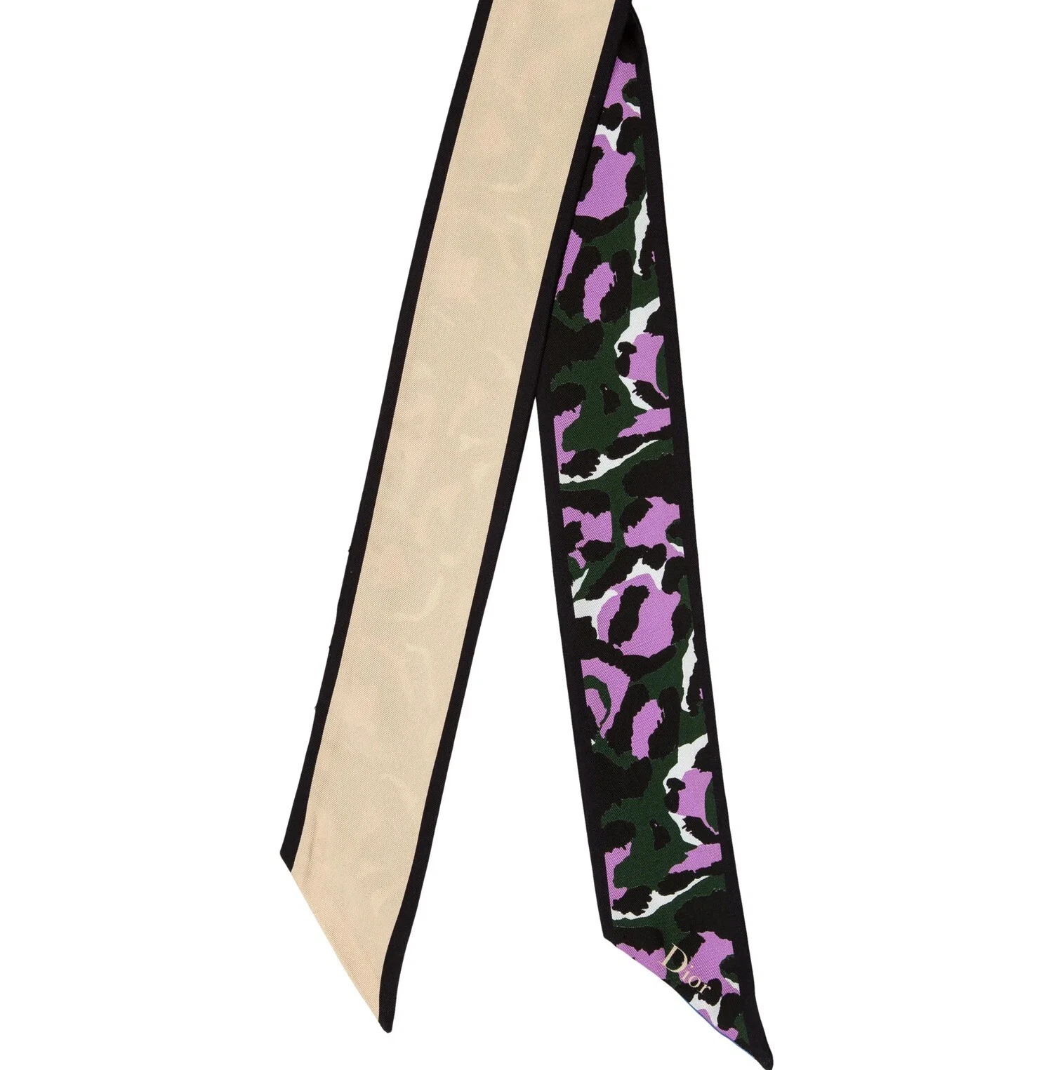 Foulard en soie Christina Dior TOILE Mitzah   camouflage et soie nude