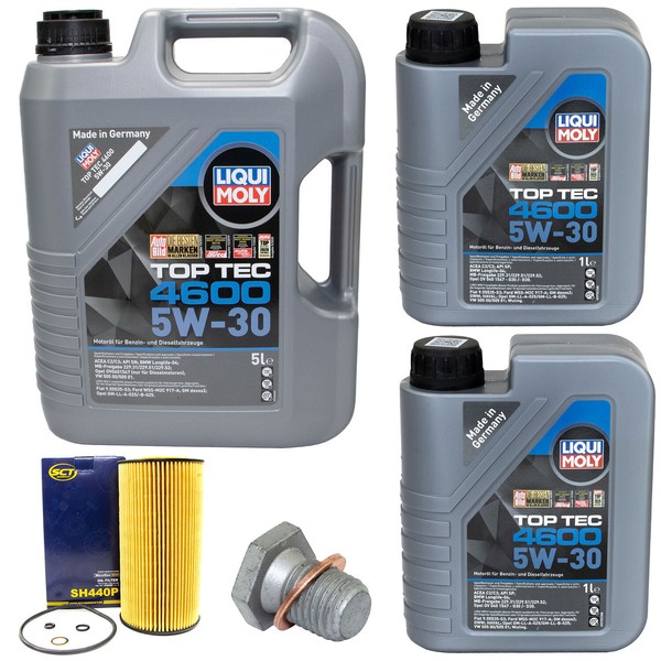 MotoröL Set 4600 5W-30 Liqui Moly 7 Liter + ÖLfilter + Schraube FüR BMW 3Er 5Er-image