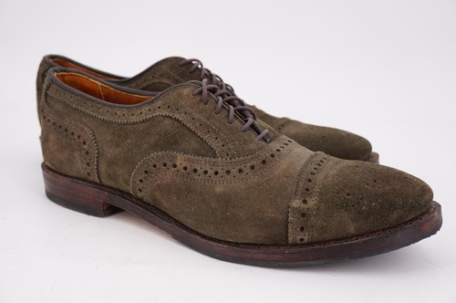 USADO 10x | $395 ALLEN EDMONDS 8 D STRANDMOK VERDE GAMUZA GORRA PUNTERA CAJA DAINITA - Imagen 8 de 15
