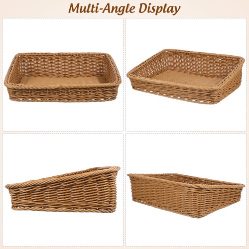 Cesta para servir de ratán cesta de picnic de mimbre cesta de almacenamiento de mimbre - Imagen 9 de 11
